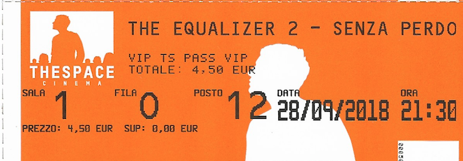 Biglietto The Equalizer 2 Senza Perdono